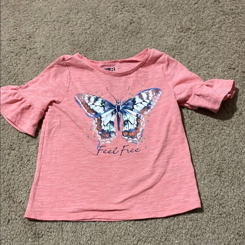 🔥3 for $10 -Pink Butterfly Kids Shirt